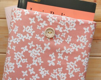 Book Sleeve Flowers / Padded Book Pouch / Padded Book Protector / Padded Book