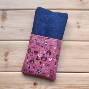 Pochette iPhone 14  / Pochete iphone 14 Pro Max Plus / Etui iPhone 13 Pro / Housse iPhone 12 Mini Tissu Fait à Main Filles