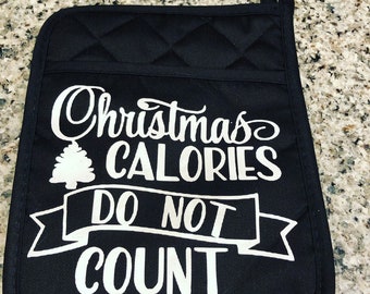 Christmas calories Do Not Count potholders