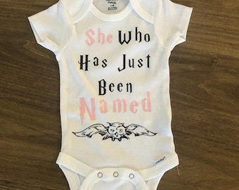 Harry Potter He Who Has Just Been Named Onesie Personalized Hat Baby Shower Gift