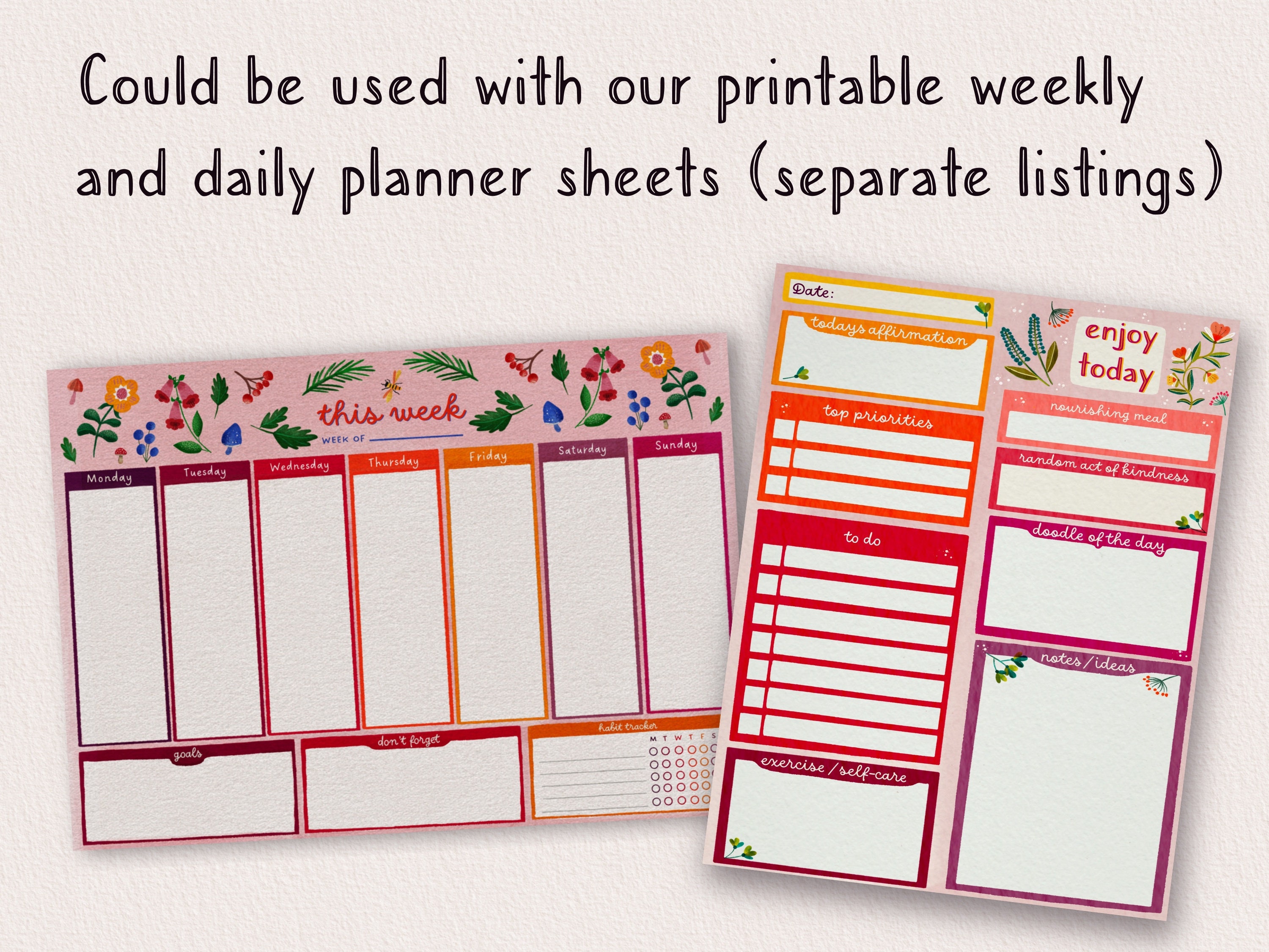 Printable Monthly Planner Sheet | Hand-illustrated Monthly Planner Page ...