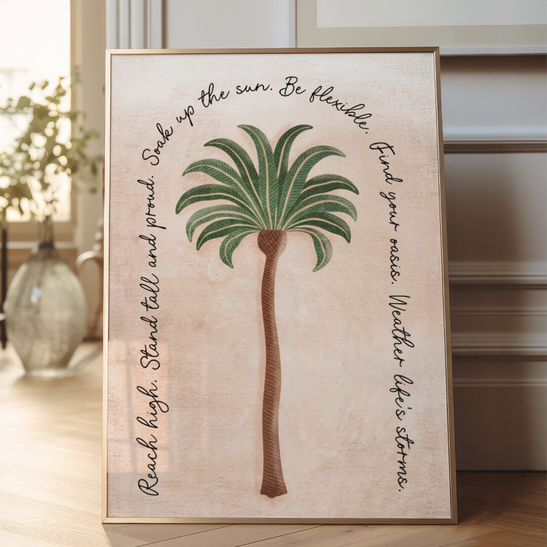 Palm Tree Inspirational Art Print: Beach Theme Decor (digital Download ...