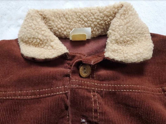 Vintage 80s baby 12 months Carters corduroy sherp… - image 2