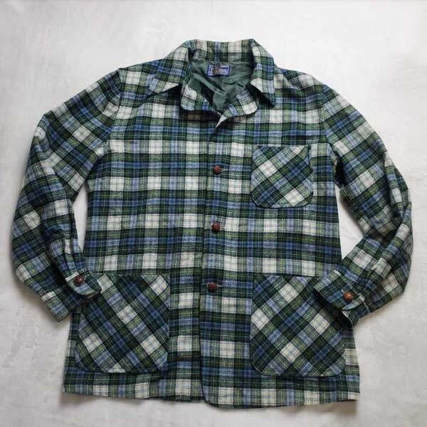 Pendleton Check Pattern Wool Button-Down Shirt, Men's XL Size / eaa492297