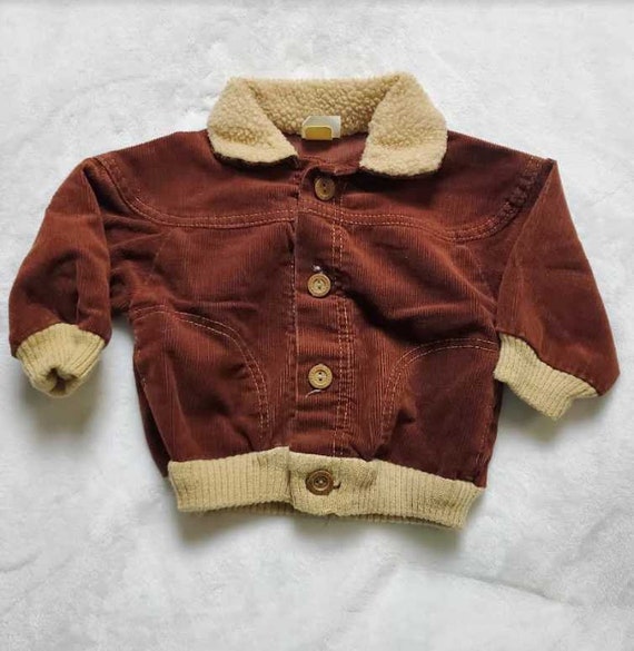 Vintage 80s baby 12 months Carters corduroy sherp… - image 1