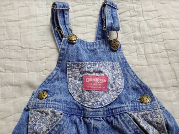 Vintage 90s Girl's 18 Mo Oshkosh B'gosh Made in USA Overalls