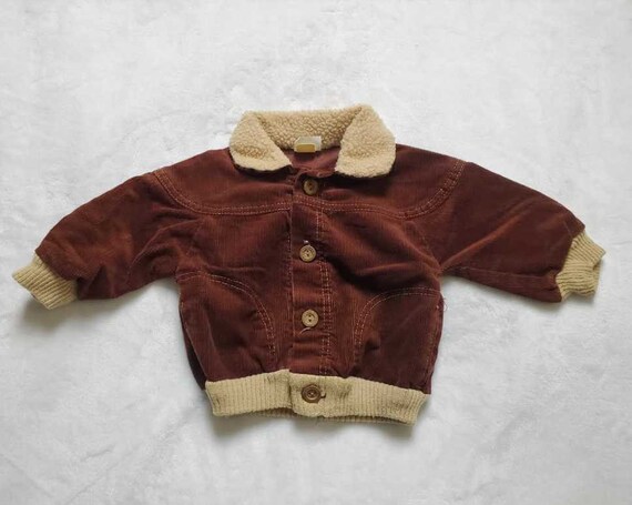 Vintage 80s baby 12 months Carters corduroy sherp… - image 4