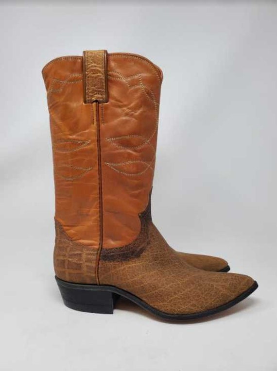 Vintage women's 5 5b Justin 2 tone leather cowboy… - image 2