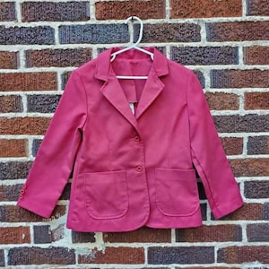 Vintage 80s girls 7 Rosebud Duds red western prairie boho blazer jacket