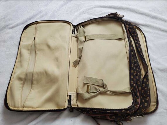 Vintage 80s Lark expandable carry on suitcase mes… - image 9