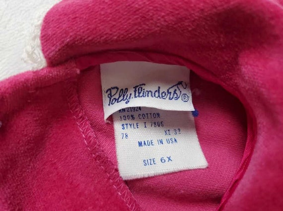 Vintage 70s girl's 6X Polly Flinders red velvet C… - image 7