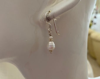 Pearl Sterling Silver Dangle Earrings