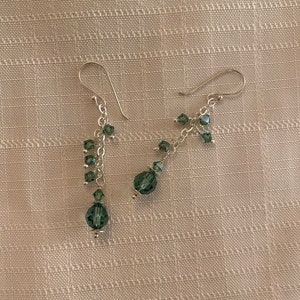 Fine Sterling Silver, Swarovski Crystal, Long Dangle Earrings + Many Colors!