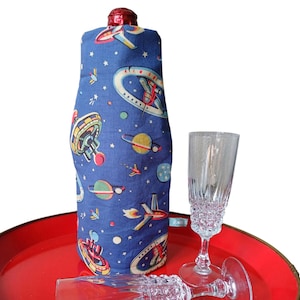 Bottle cooler for wine Sputnik space / wine cooler / champagne cooler / cooling sleeve / bottle cooler / beverage cooling / Atomic Age Design