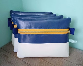 Upcycling Mäppchen aus LKW-Plane / robuste Reißverschlusstasche / Handtaschen Organizer / wasserfeste Tasche / Planentasche praktisch