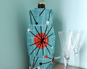 Bottle cooler for wine / Atomic Age Design / wine cooler / champagne cooler / cooling collar for wine bottles / bottle cooler / green red