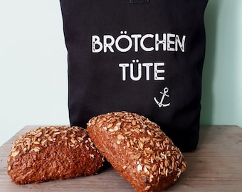Bread bag with print / bread bag made of cotton / zero waste bread bag / reusable bread bag / bag screen printed black
