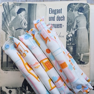 Set of 12 sleep rollers with snap fastener cream Mid Century Design / curlers without heat / curlers for the night / hair rollers