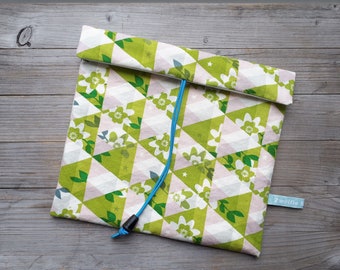 Borsa per panini / Borsa per panini e formaggi Retro Pril Flowers Green / Borsa per il pranzo / Borsa per il pranzo / Borsa per il pane / Borsa per il pane / Borsa per il pranzo