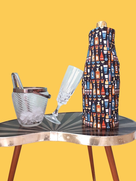 Flaschenkühler für Wein Atomic Cocktail / Weinkühler / Sektkühler / Getränkekühler / Kühlmanschette / Bottle Cooler / Atomic Age Design