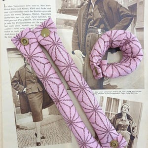 Set of 12 sleep curlers stars Asanoha pattern pink / Japanese graphic / curlers without heat / curlers for the night / hair curlers