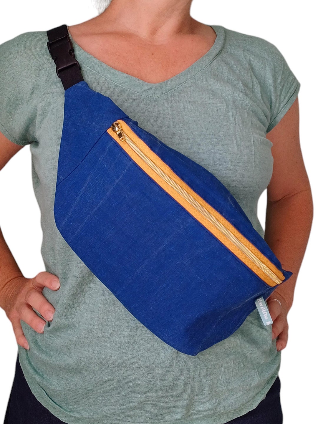 Used Fanny Rag Cross Body Bag Used Look Made From Upcycled Tarpaulin / Fanny Pack ...