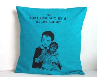 Eddie Munster cushion cover 40x40 cotton turquoise black / The Munsters / Edward Munster / cushion with print / decorative cushion sofa