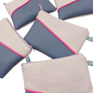 Mini Geldbörse 80s Design mit Neon Paspel pink / Portemonnaie 80er Style / essential purse / Minibörse / kleiner Geldbeutel