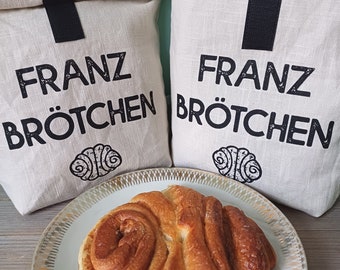 Franzbrötchentüte / Lunchbag / Nachhaltiger Einkaufsbeutel für süßes Gebäck / Franzbrötchen Liebe / umweltfreundlich einkaufen / Gebäcktüte