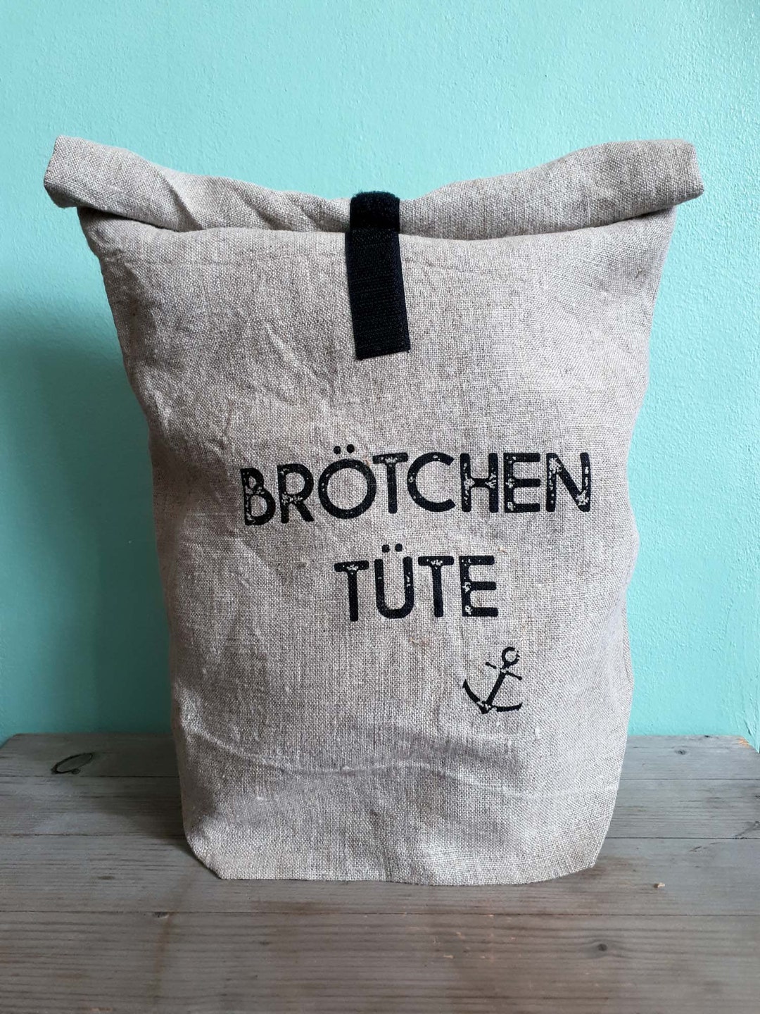 Linen Bread Bag / Reusable Bread Bag / Fabric Bread Bag With Print