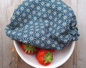 Bowl cover size M / cover for bowls / food hood / food cover / zero waste kitchen / Asanoha Japanese pattern