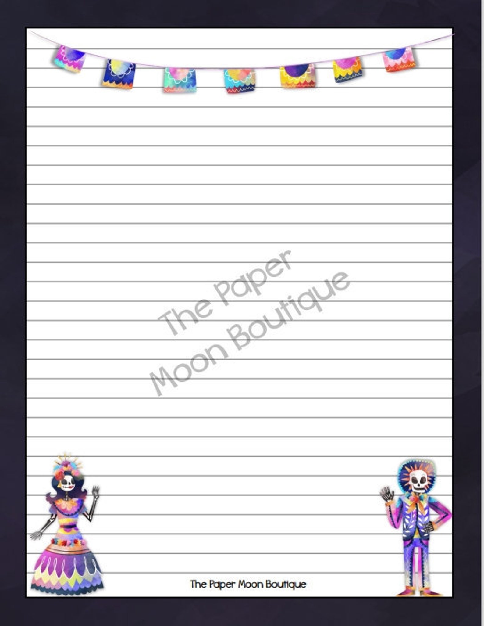 Dia de los Muertos Stationery Letter Writing Sheets | Etsy