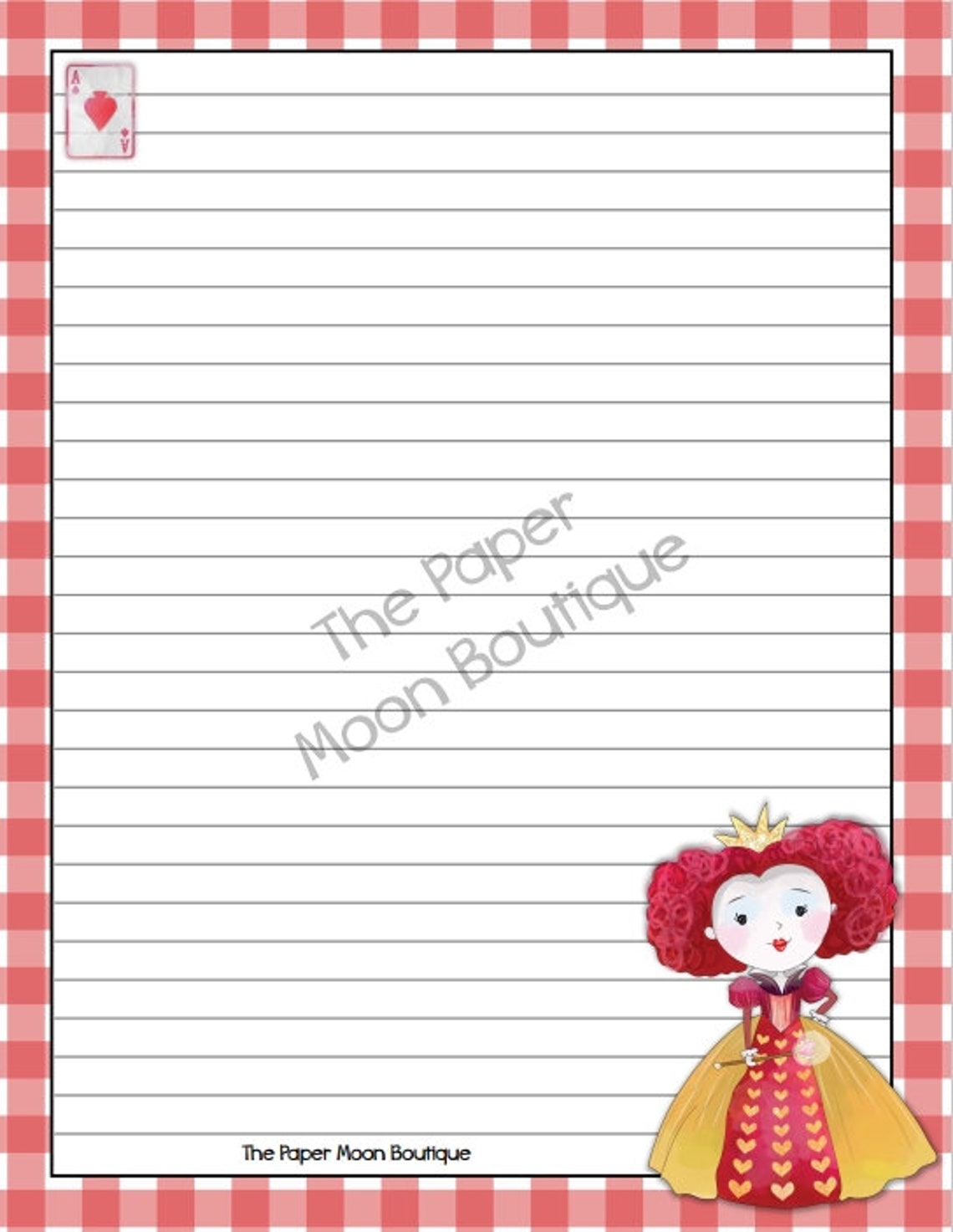 Alice in Wonderland Stationery Letter Writing Sheets | Etsy
