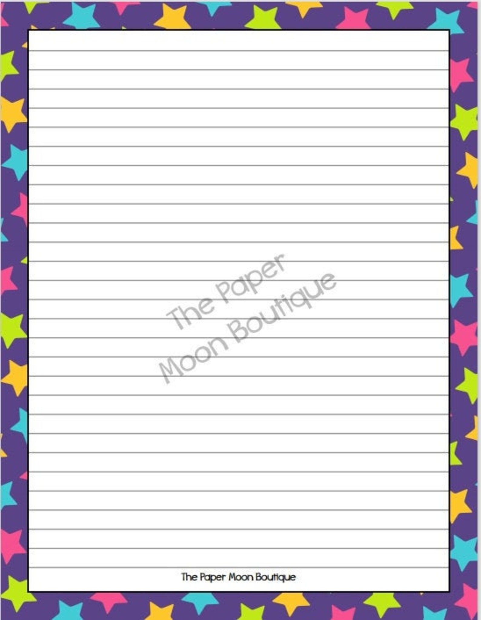 PRINTABLE Bright Stars Stationery Letter Writing Sheets Etsy