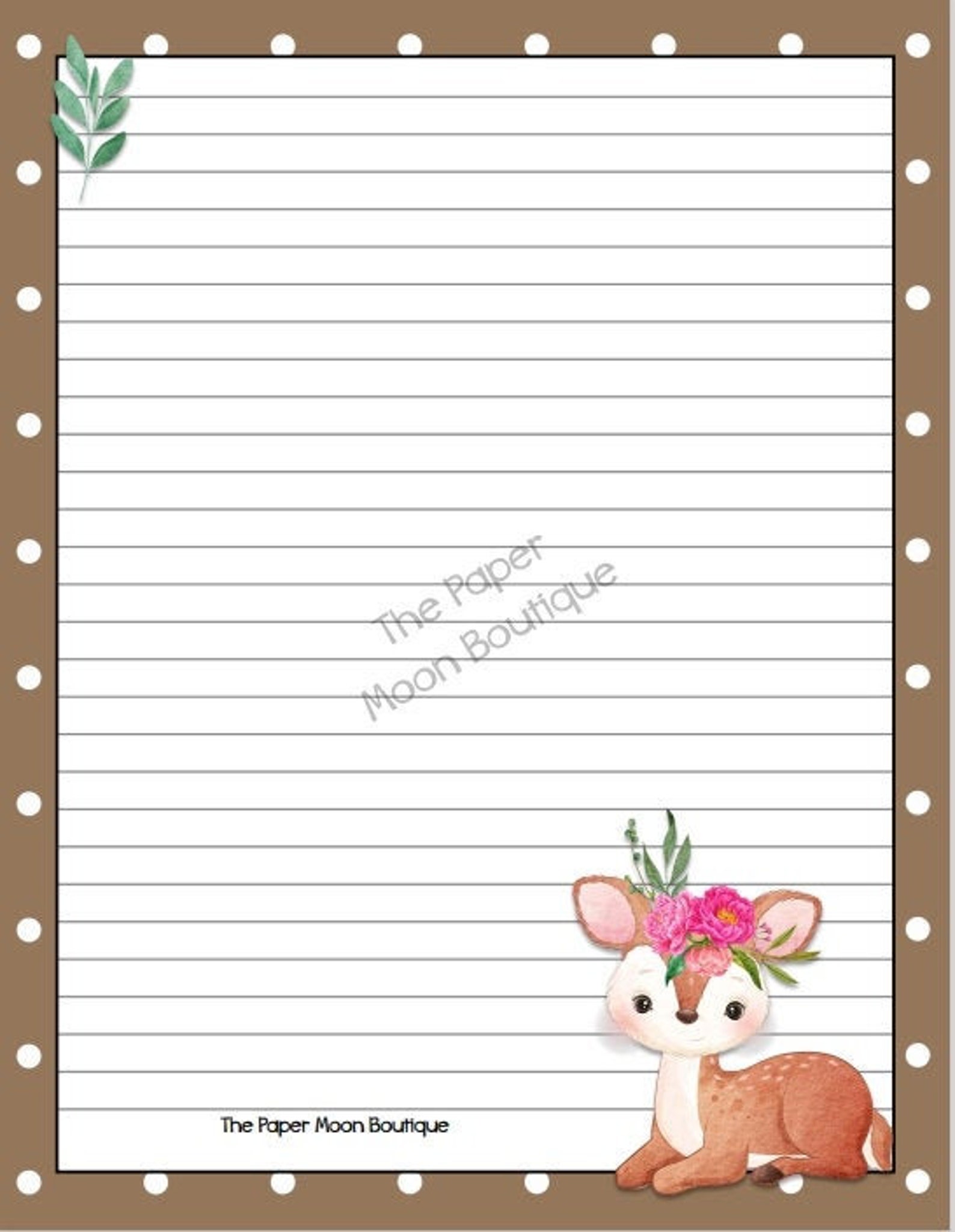 Spring Deer Stationery Letter Writing Sheets | Etsy