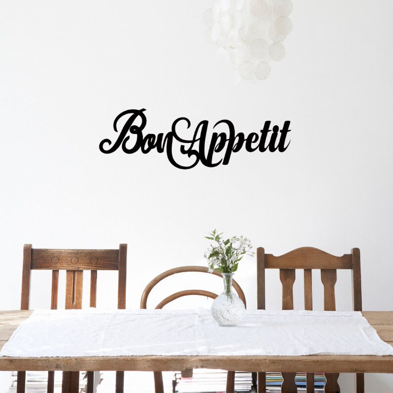 Bon Appetit Metal Art Sign Kitchen Decor Dining Room Wall Etsy