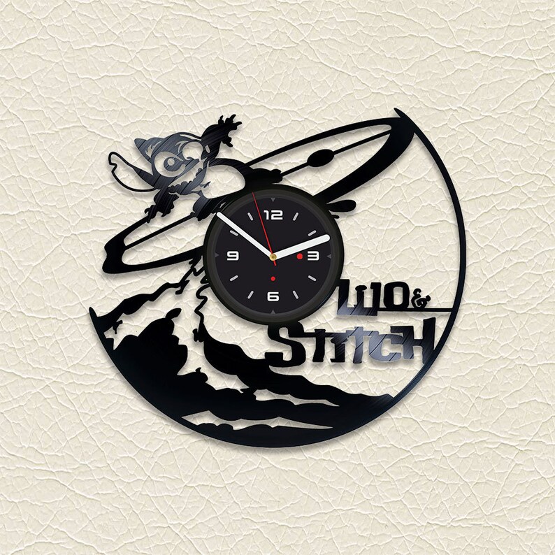 Disney Lilo And Stitch Kids Decoration Vinyl Wall Clock