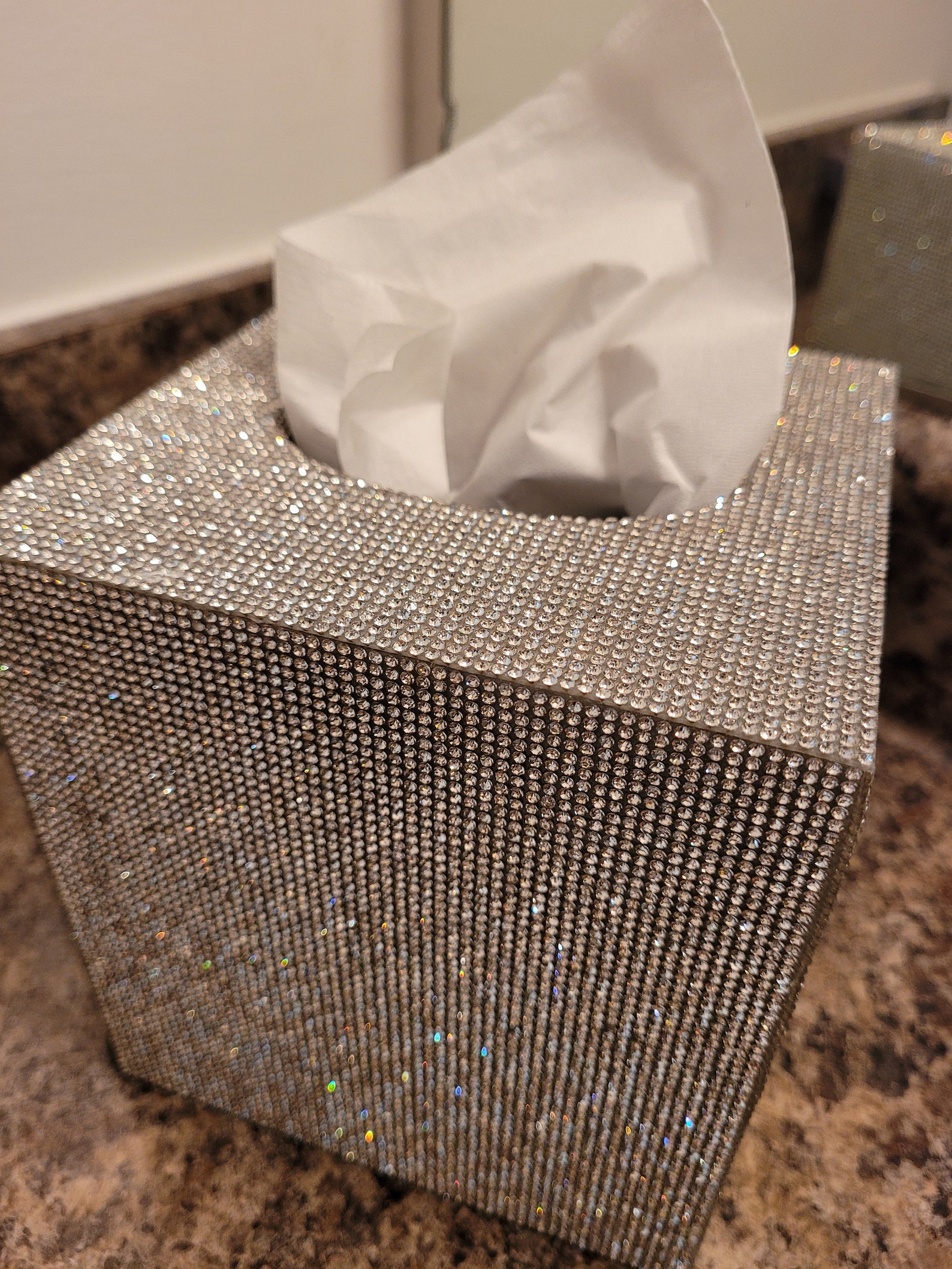 Crystal Glam Tissue Box Cover Wooden Tissue Box Cover Tissue Etsy