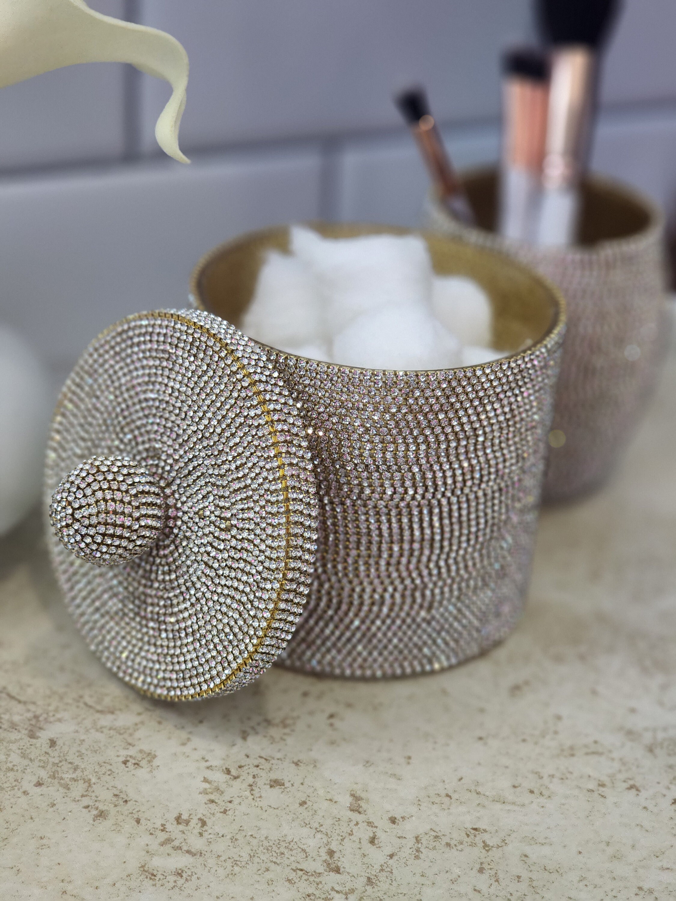 Cotton Ball Storage Wabjtam Cotton Balls Holder Canisters For Cotton