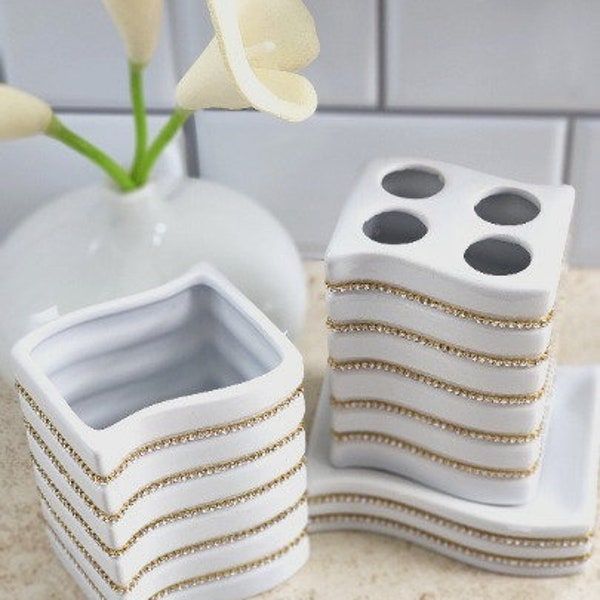 Ceramic Bathroom Accessories Etsy