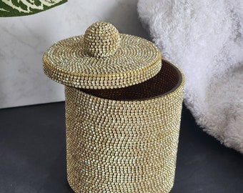 Crystal Apothecary Storage Jars with Lid | Vanity Storage | Cotton Swab and Applicator Containers