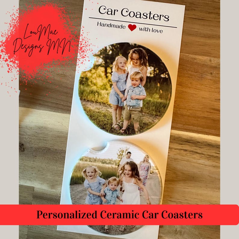 Custom - Ceramic Car Coasters (Set of 2) image 1