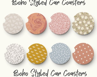 Posavasos de cerámica para coche - Estilo bohemio (Juego de 2)