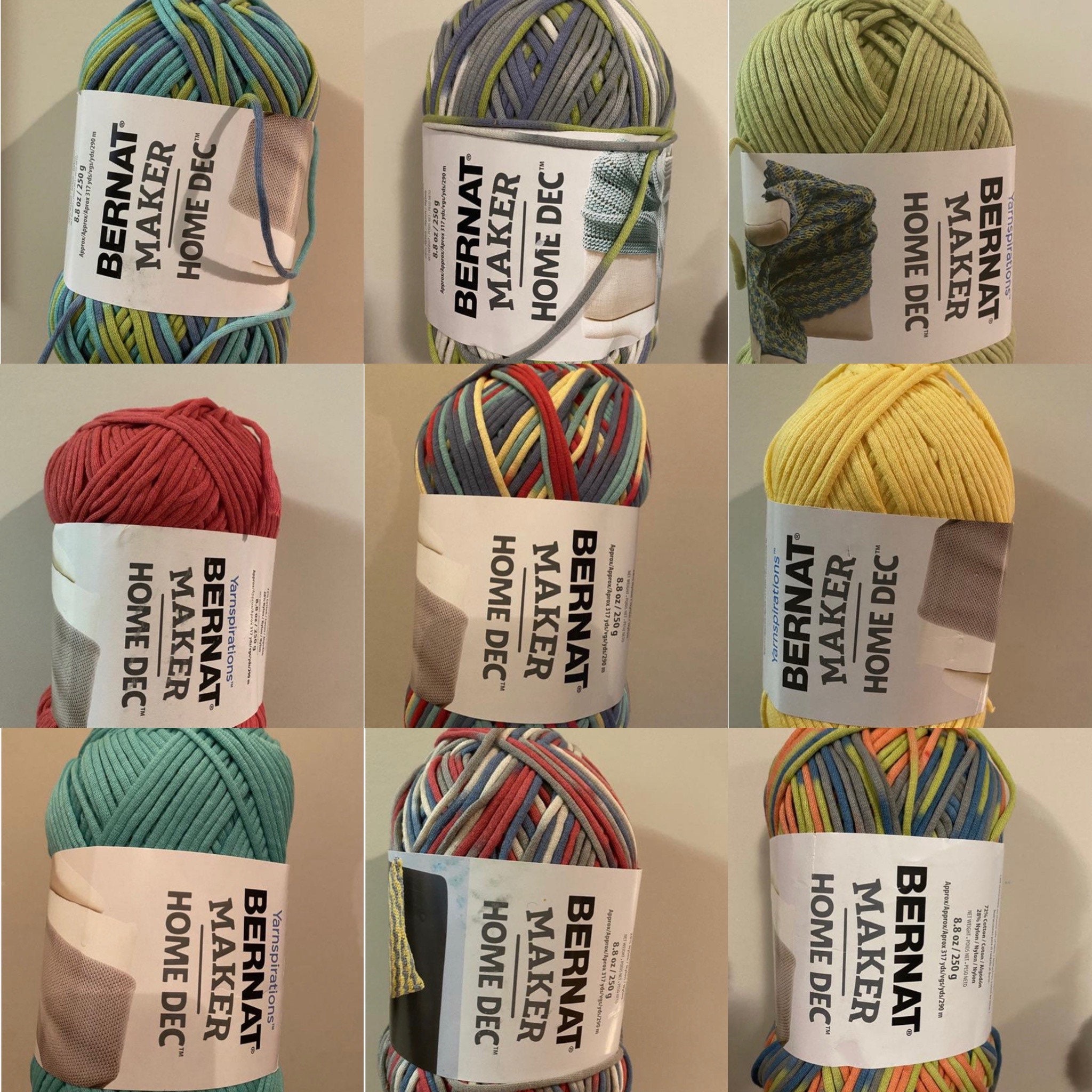 Bernat Maker Home Decor, Bulky Yarn, Tshirt Yarn, Spaghetti Yarn