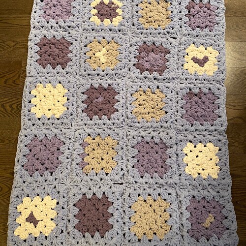 Granny Square Crochet Baby Stroller shops Blanket / throw