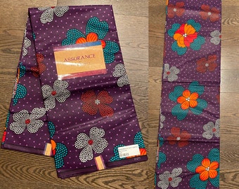 1 yard 100% cotton African Ankara Fabric Lotus Purple