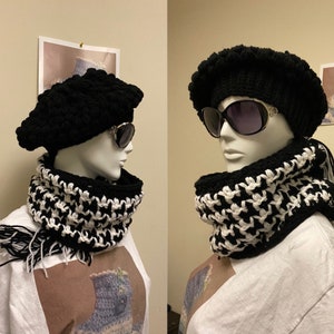 Crochet Oversized Puff Stitch Slouchy Hat