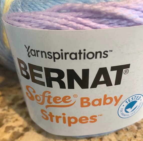 Bernat Softee Baby Stripes 287yds/4.2oz Baby Blanket Yarn Garment Yarn  Variety of Projects & Colours 