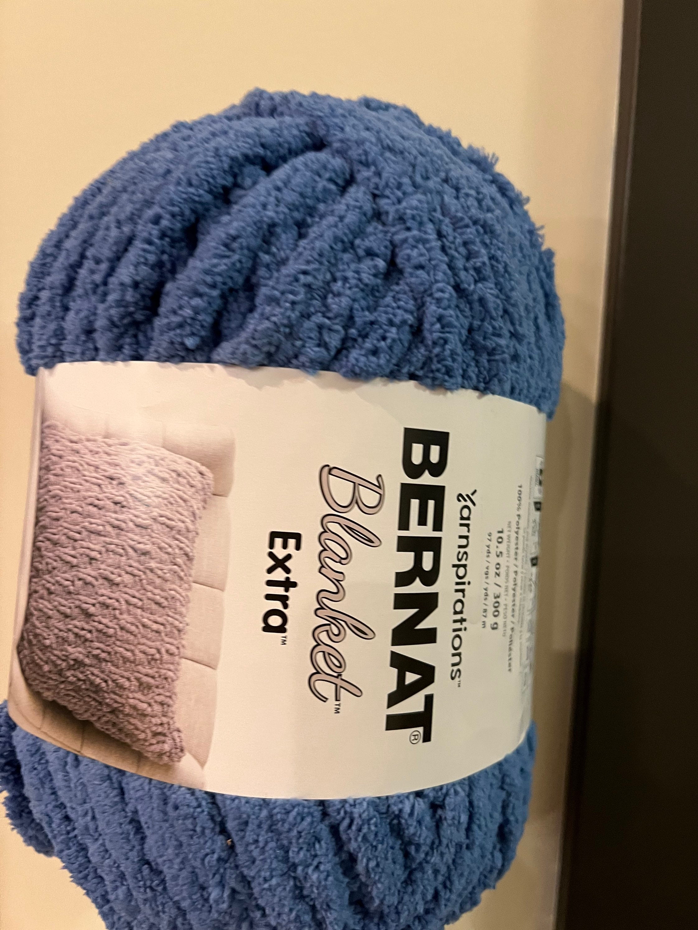 Bernat Blanket Extra Yarn Indigo Blue 10.5 oz 97 yds Knitting Skein