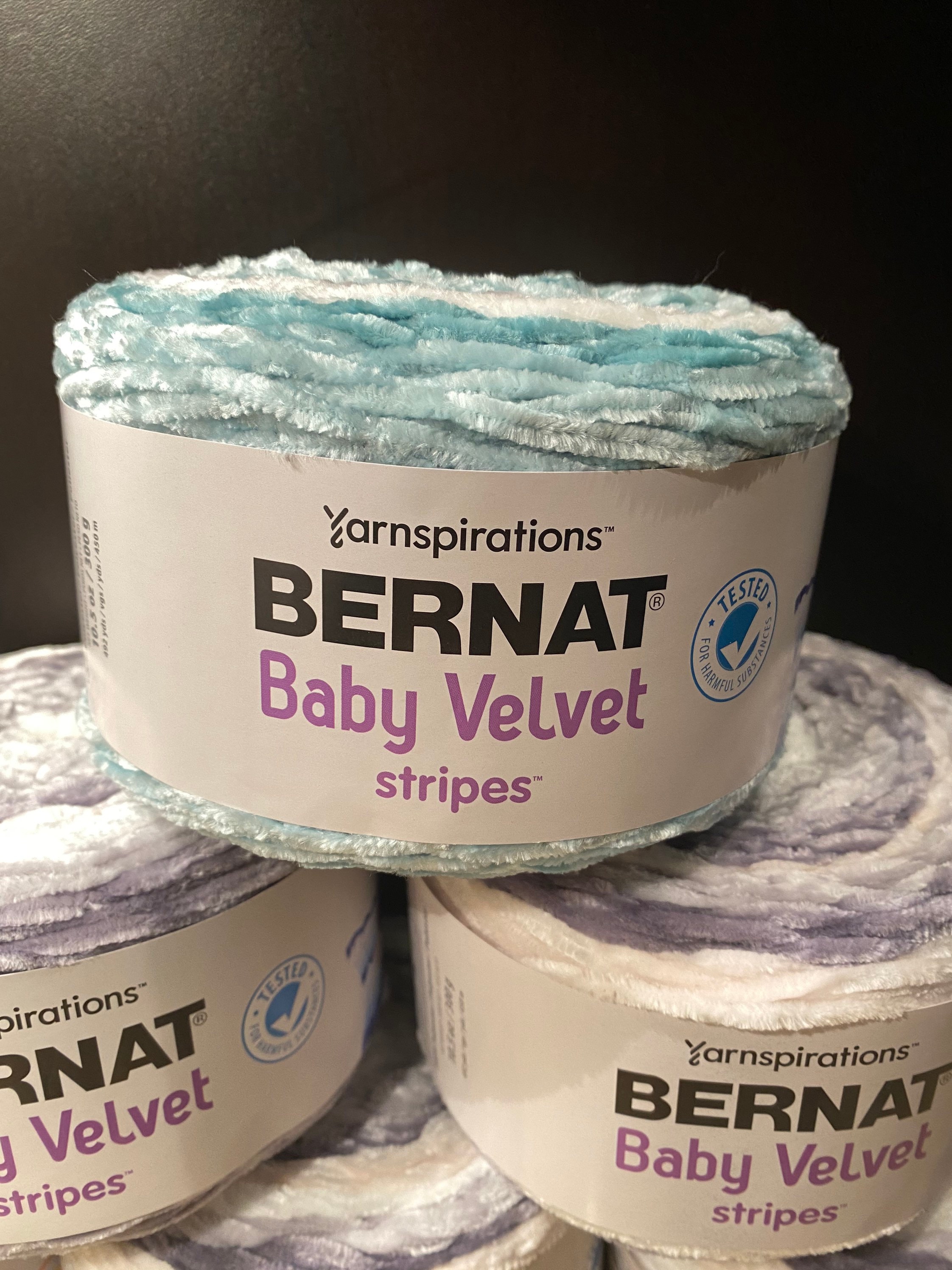 Bernat velvet 2025 stripes blanket pattern